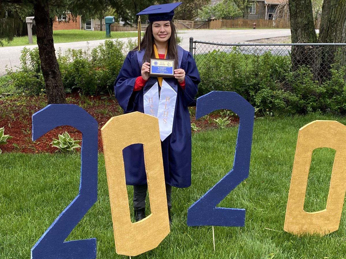 RLAExchange's tweet photo. Congrats to @RLHSPanthers graduate, Paola Bahena, 2019-20 Accepting the Challenge of Excellence Award winner! A.C.E. recognizes HS students who have made changes in their attitude and performance during their HS years.  #ExchangeStrong #BrightFuture https://t.co/iQlQnmaOo6