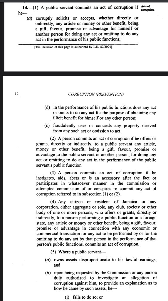 Apologies y’all gonna have to read today this is the section...Note specifically 14 (1) a). Which sounds straight forward but is actually really really difficult to prove. You’d need to show a judge that a person accepted a benefit to do or not do something...