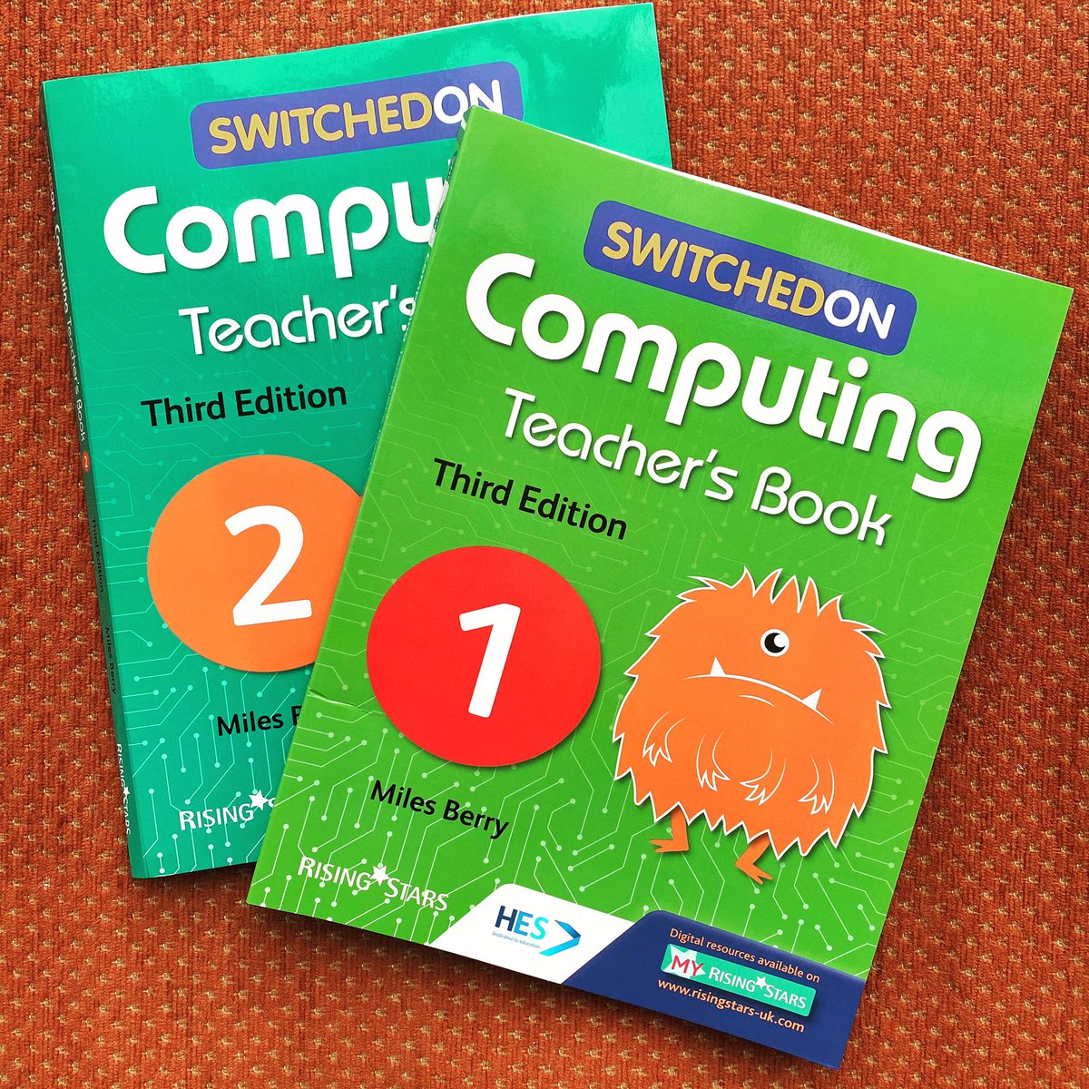 mberry's tweet image. Was thrilled to take delivery of my author copies of the new edition of @risingstarsedu @SwitchedOnComp for Y1 and Y2 :-)