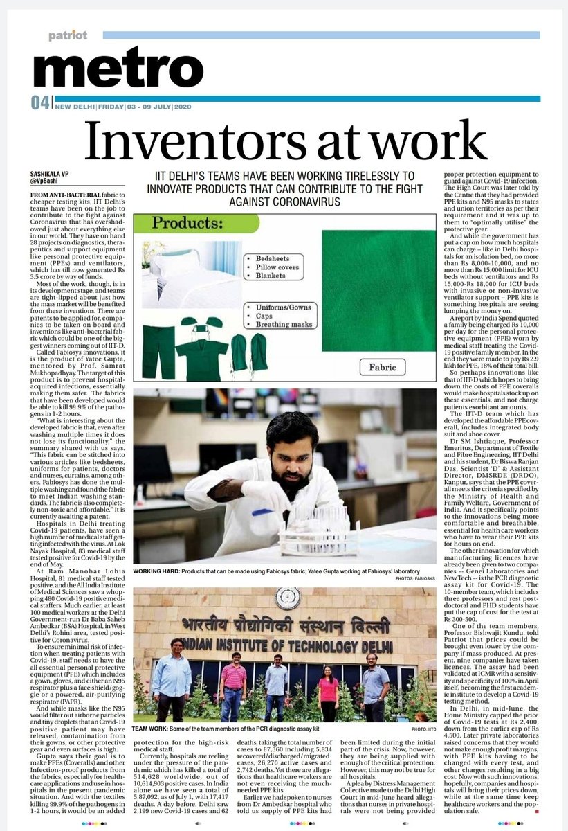 iitdelhi's tweet photo. #IITDelhi’s teams have been working tirelessly to innovate products that can contribute to the #FightAgainstCoronavirus

https://t.co/VgApZafoAh

@COVIDNewsByMIB https://t.co/azZEZN7MPM