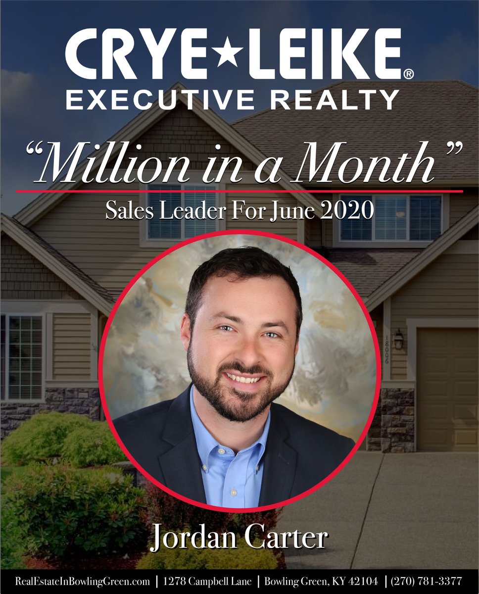 CryeLeikeExec's tweet photo. June Housing Market was on 🔥! Shoutout to the following agents for being our "Million In A Month" Sales Leaders in June 2020!

👉 Hank Wilson, Realtor
👉 Mihreta Heldic, Realtor
👉 Jordan Carter, Realtor
👉 Katharina Cisco, Realtor https://t.co/rtRNzdQEDQ