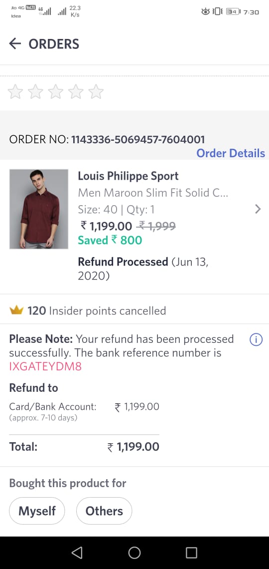 Jprgipt's tweet photo. I have ordered product from Myntra.And cancel My product but refund process not settled yet.I have also complain CMS but not proper reply. Myntra saying contact your branch or bank .And bank saying contact Myntra please provide me proper guidance.@myntra @TheOfficialSBI https://t.co/uQEomwQ6X3