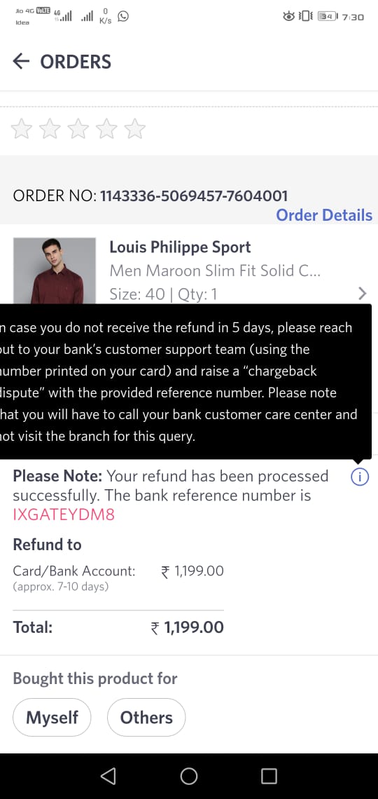 Jprgipt's tweet photo. I have ordered product from Myntra.And cancel My product but refund process not settled yet.I have also complain CMS but not proper reply. Myntra saying contact your branch or bank .And bank saying contact Myntra please provide me proper guidance.@myntra @TheOfficialSBI https://t.co/uQEomwQ6X3