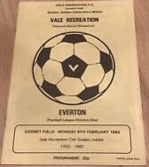 #17 Vale Recreation 0-7 EFC - Feb 8, 1982. EFC travelled to Guernsey for a friendly to celebrate Vale Recreation’s Golden Jubilee. A 13yr old Matt Le Tissier was on the home team’s books. Hat-tricks from Mick Ferguson & Graeme Sharp, plus a goal from Brian Borrows sealed the win.