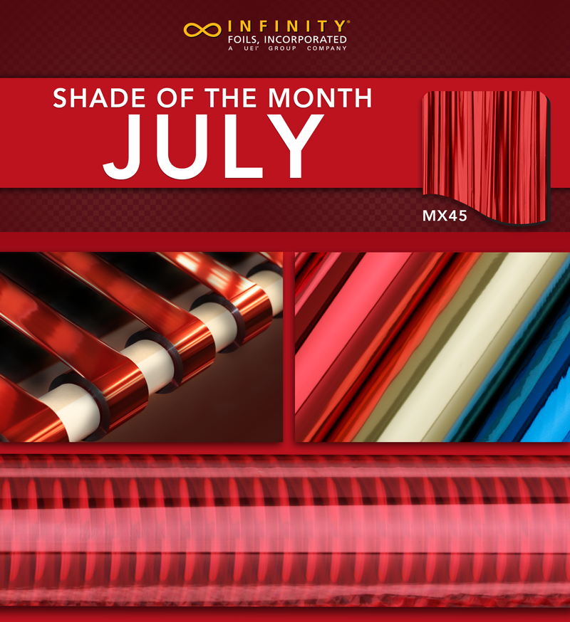 InfinityFoils's tweet photo. The graphic arts color of the month is 'Be Aware &amp; Decisive' and we have the perfect foil shade to compliment the color. Our MX45 performs exceptionally well and is a beautiful hue that will make your project stand out. https://t.co/4ivDzJkm9y