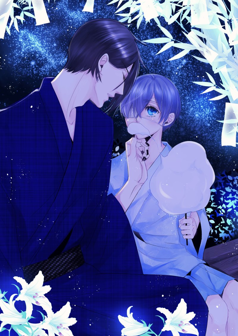 「去年描いた藻のですが、七夕セバシエちゃんもぺたぺた♥ヽ(・ノε・)人(●ε・)ノ」|🍭じん子＠低浮上のイラスト