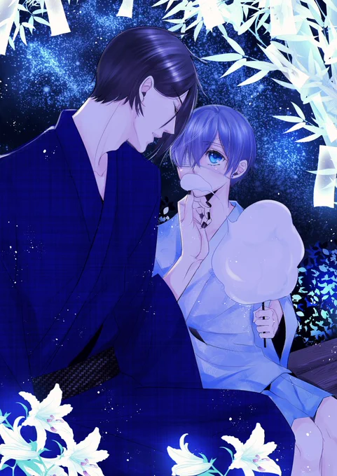 去年描いた藻のですが、七夕セバシエちゃんもぺたぺた♥ヽ(・ノε・)人(●ε・)ノ♥仲良しさん～～ 