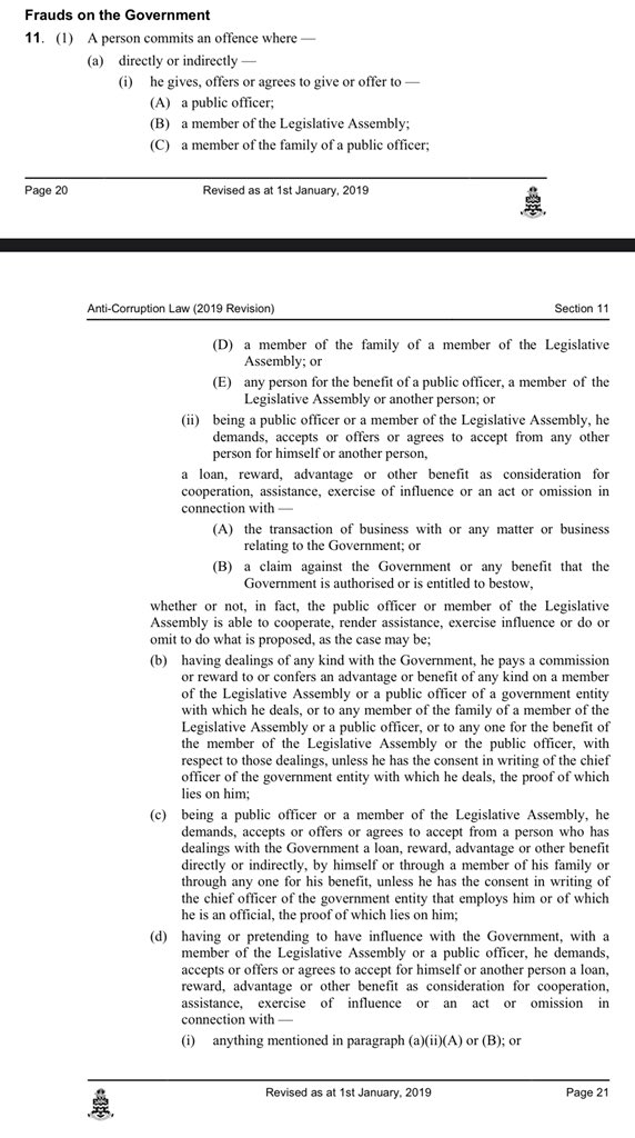 Let’s start with section 11 to show how to properly write an offence. Yes more reading but it’s important.Similar to us it says public officer OR A FAMILY MEMBER or ANY PERSON FOR THE BENEFIT OF A PUBLIC OFFICER? First HUGE difference there. This ties in everybody!