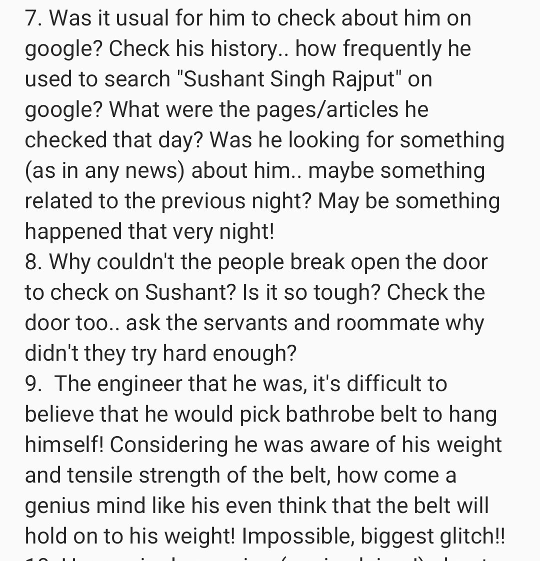 sush_preet's tweet photo. Questions for You Mumbai Police!!! Because it's time you answer them!!!! #MumbaiPolice #WhyDelayInCBIForSSR https://t.co/JMcf1K1uVe
