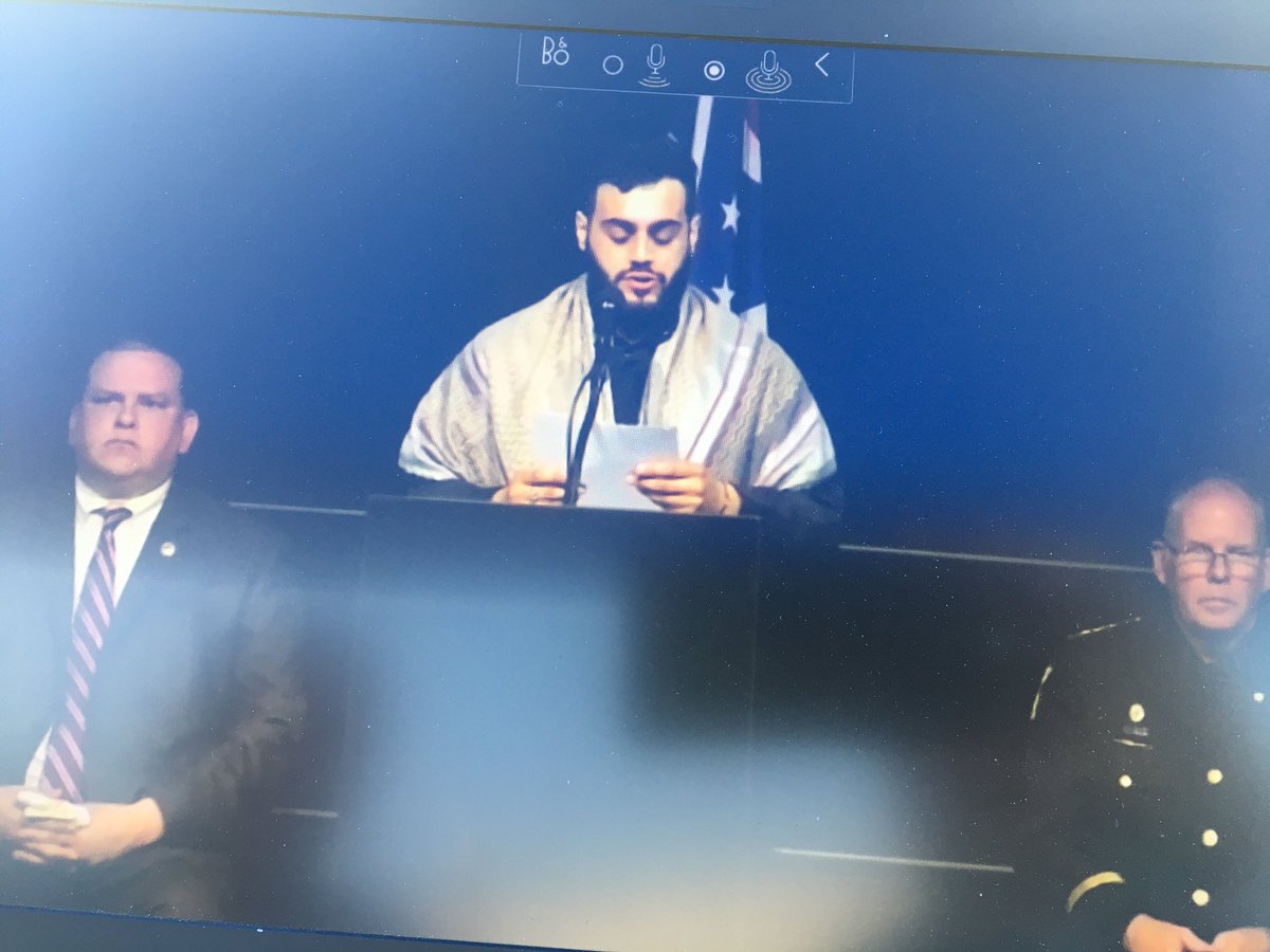 Moustafa Rahal reads a letter Officer Anthony Dia wrote during Ramadan this year, in the event of his death. To his wife and kids, he writes: “I’m sorry that I’m gone sooner than I wanted to be.”