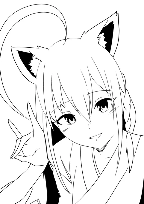 身長はアホ毛も入れて180cmひこ(ネタ)
#フブキ絵
#夏色吹雪
#フブキch 