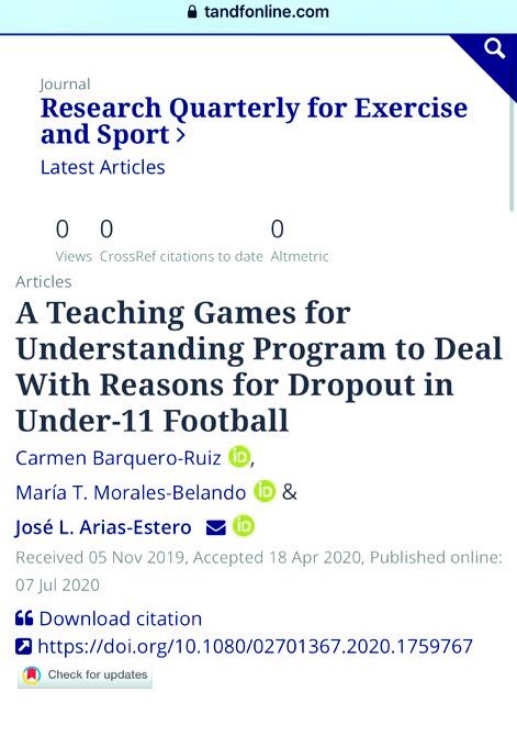 Cbarquero93's tweet photo. NEW | A Teaching Games for Understanding Program to Deal With Reasons for Dropout in Under-11 Football.
https://t.co/B2Qh55g7y3
@educationarena @mdltmorales @Jlariase #BteamEsp @UCAM_CAFD @UCAM @UCAM_Investiga @TGfUInfo #RQES https://t.co/a5kYVDeryr