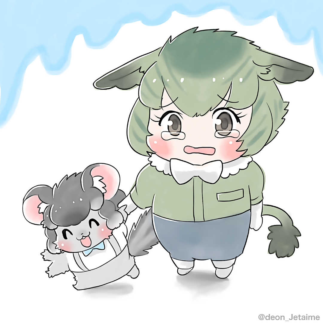けものフレンズ 小さくなってしまったチンチラと困っているデグー けもフレ3 デオンのイラスト