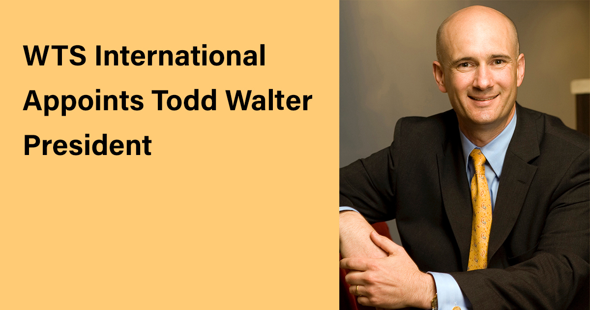 WTS_Intl's tweet photo. WTS is thrilled to announce the appointment of Todd Walter as President. Todd joins WTS from Mynd Spa &amp; Salon, formerly The Red Door Salon &amp; Spa, where he served as CEO. “Todd's energy and passion are matched by his experience,” —Gary Henkin, WTS CEO. https://t.co/7HMbB1ONAt