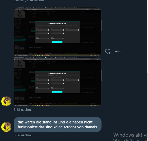 ARA_MostWanted's tweet photo. Nachdem @DraftLost den post nun gelöscht hat , würde ich nun doch gerne mal selber das Wort dazu Ergreifen. Mich öffentlich so hinstellen das ich nix von Fairplay halte ist eine Sache aber dann Screens vom Spieltag Faken weil man kein Lineup abgesendet hat ist eine andere Sache. https://t.co/52HruJRYkd