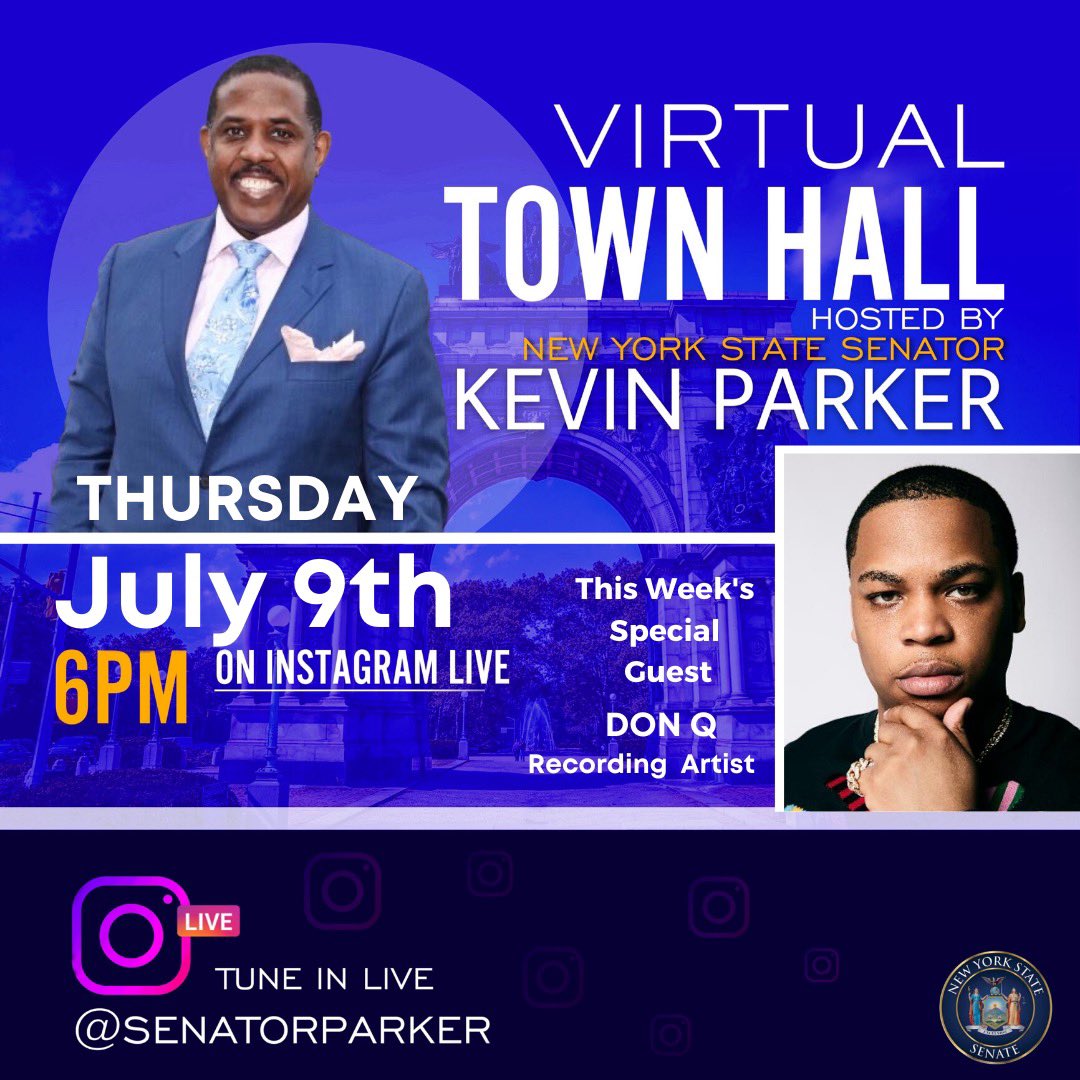 kevinparkernyc's tweet photo. Join me this Thursday at 6:00PM for my Virtual Town Hall with  Recording Artists @DonQhbtl 
#DonQ #HighbridgeTheLabel #PressPlayAgency #Bronx #Entertainment #RapArtist #COVID19 #PoliceReform #Advocacy #Influence #TownHall #Community #Repost #Reshare #VirtualEvent #BridgingTheGap https://t.co/hw4wzhXVLV