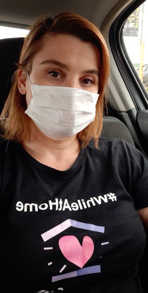 UNICEFKosovo's tweet photo. #WhileAtHome or at work, famous radio anchor @BajraktariMBeha wears a mask to protect herself and others around her! She says “its ok not to shake hands and its even more OK to wear a mask”. Wear a mask, for your health and others health, too! 💪🏻 https://t.co/auNDns9Go1