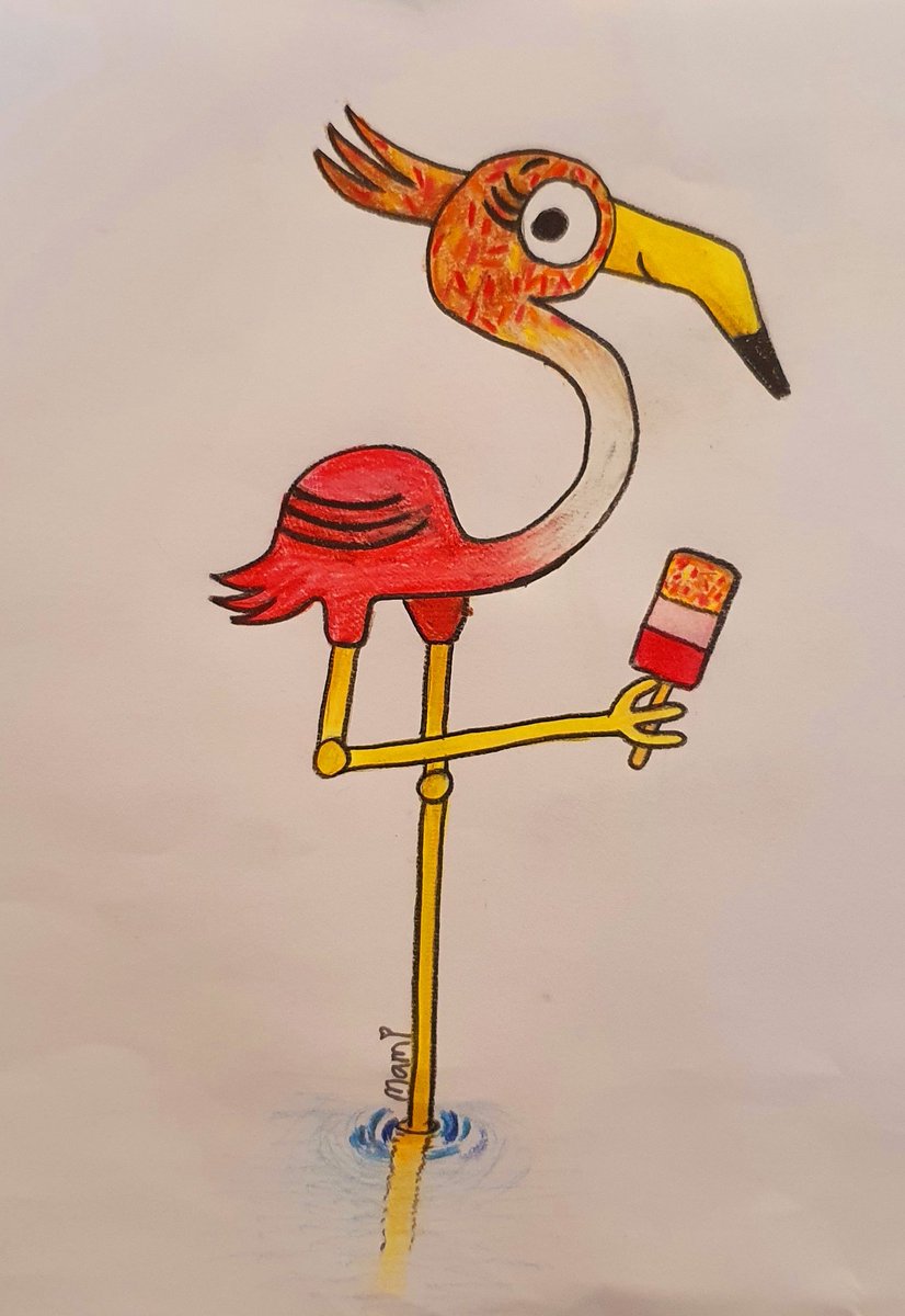 EleribPugh's tweet photo. Thanks @RobBiddulph for another great lesson from indie &amp; willow 👌🦩🦩🦩 #DrawWithRob https://t.co/xAQLgRAitp
