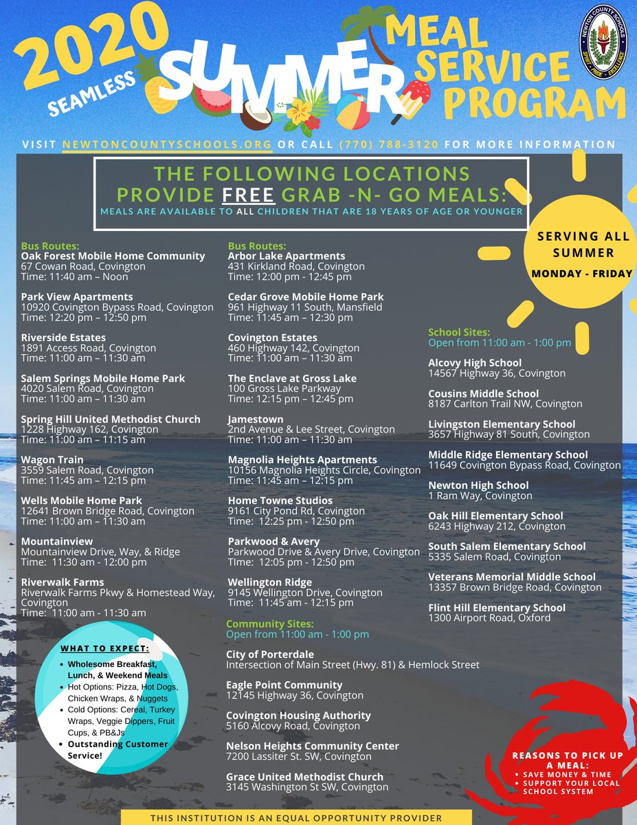 Here we GROW again!!! We will be adding 3 new bus stops and 1 school site tomorrow, July 8th.  Check out our flyer and see which meal distribution location is closest to you!  Come enjoy a FREE meal this summer! #NCSSbetheBEST #FuelingGA #KeepGAFed <a href="/NewtonCoSchools/">NCSS</a>