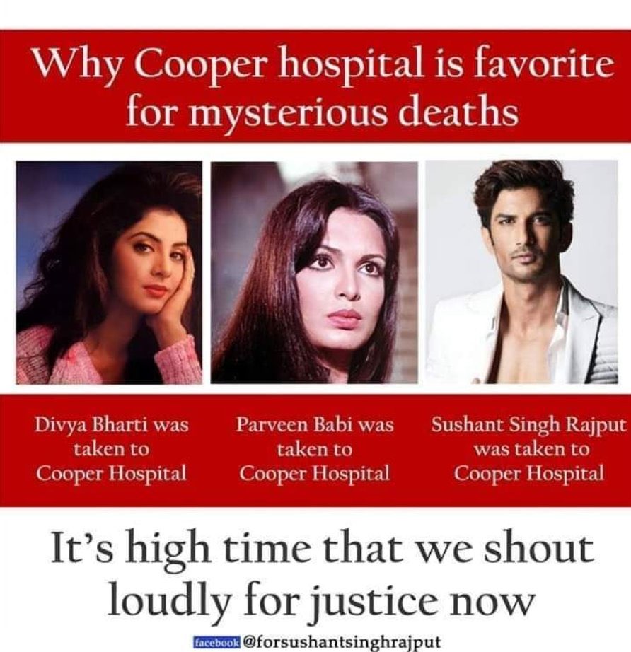 keyur_boraniya's tweet photo. Do you think post mortem report of @itsSSR provided by Cooper hospital is true? Cooper is infamous for various scams. So proper Investigations should be done by CBI.
@MahaGovtMic
@CMOMaharashtra 
@AUThackeray 
@maha_governor 
@PMOIndia
@AmitShah https://t.co/2pIWKM3QMj