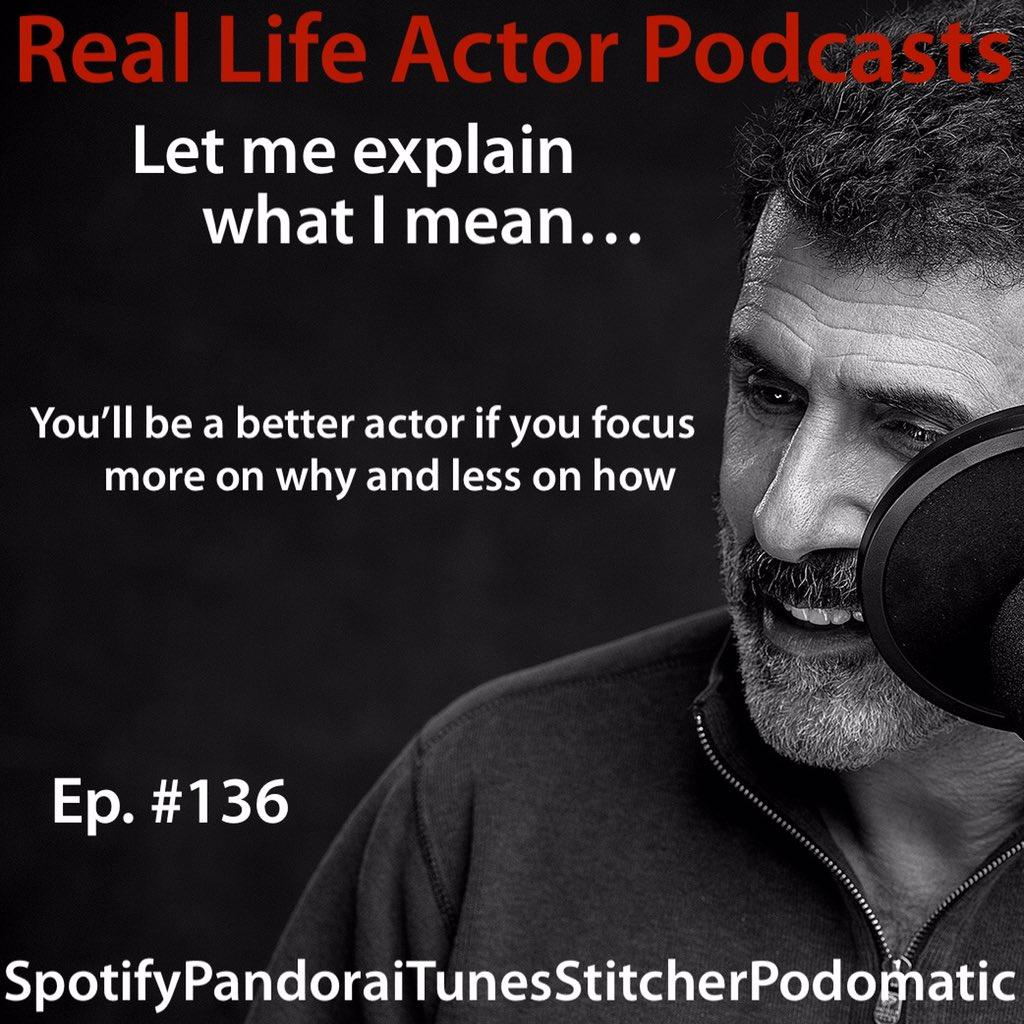 RealLifeActor's tweet photo. Jeff explains why it's more important to understand the why of your actions, than it is to focus on how it’ll manifest in your performance.
Plus, another great exercise!

https://t.co/ctwda5qYWu
#RealLifeActor #actingcoach #actingclass #actingtraining #actingtips #actingpodcast https://t.co/4GTS8eOc3B