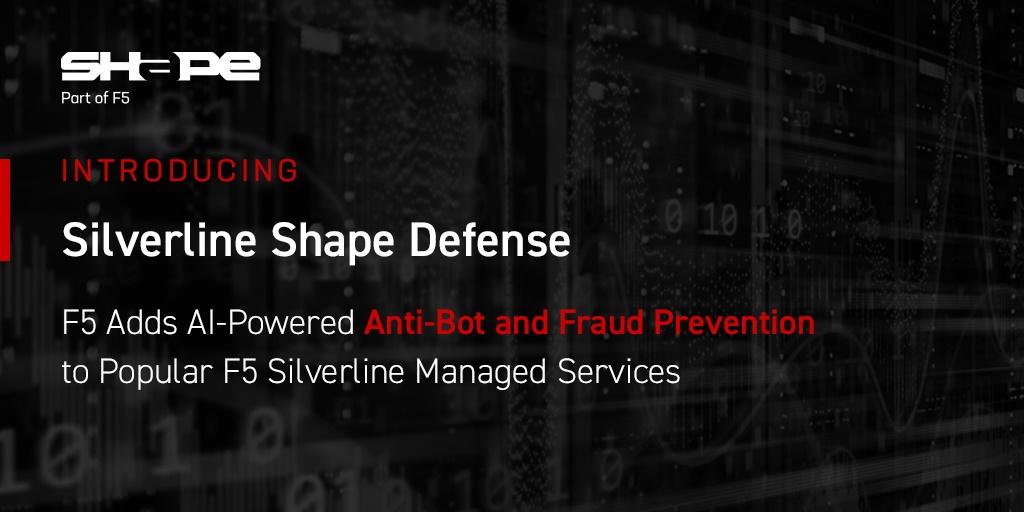 F5's tweet photo. With Silverline Shape Defense, customers can now defend their apps with an integrated, comprehensive set of fully managed security solutions that include Silverline #DDoS Protection, Silverline #WAF and Silverline Threat Intelligence. https://t.co/nmZyuJT1Or https://t.co/3LWFwG6rbE