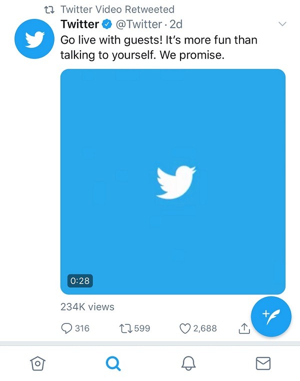 STEP 1. go to the video on twitter– open twitter app on your ios and search for the video you want to share without retweeting.