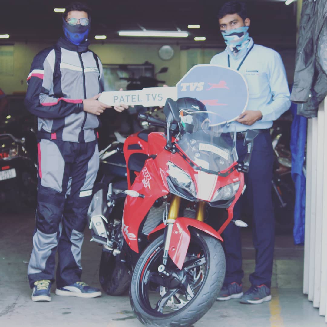 jayjani4's tweet photo. Finally got the delivery of my ride and thank you to the dealer PATEL TVS. And special thanks to the Mr Nishant Patel the sales manager &amp; specially thanks to the area manager Mr Hiren Sir.&amp;I'm hoping that now&amp;relationship would be longer and better with the TVS.@tvsmotorcompany https://t.co/UkHeR39IrV