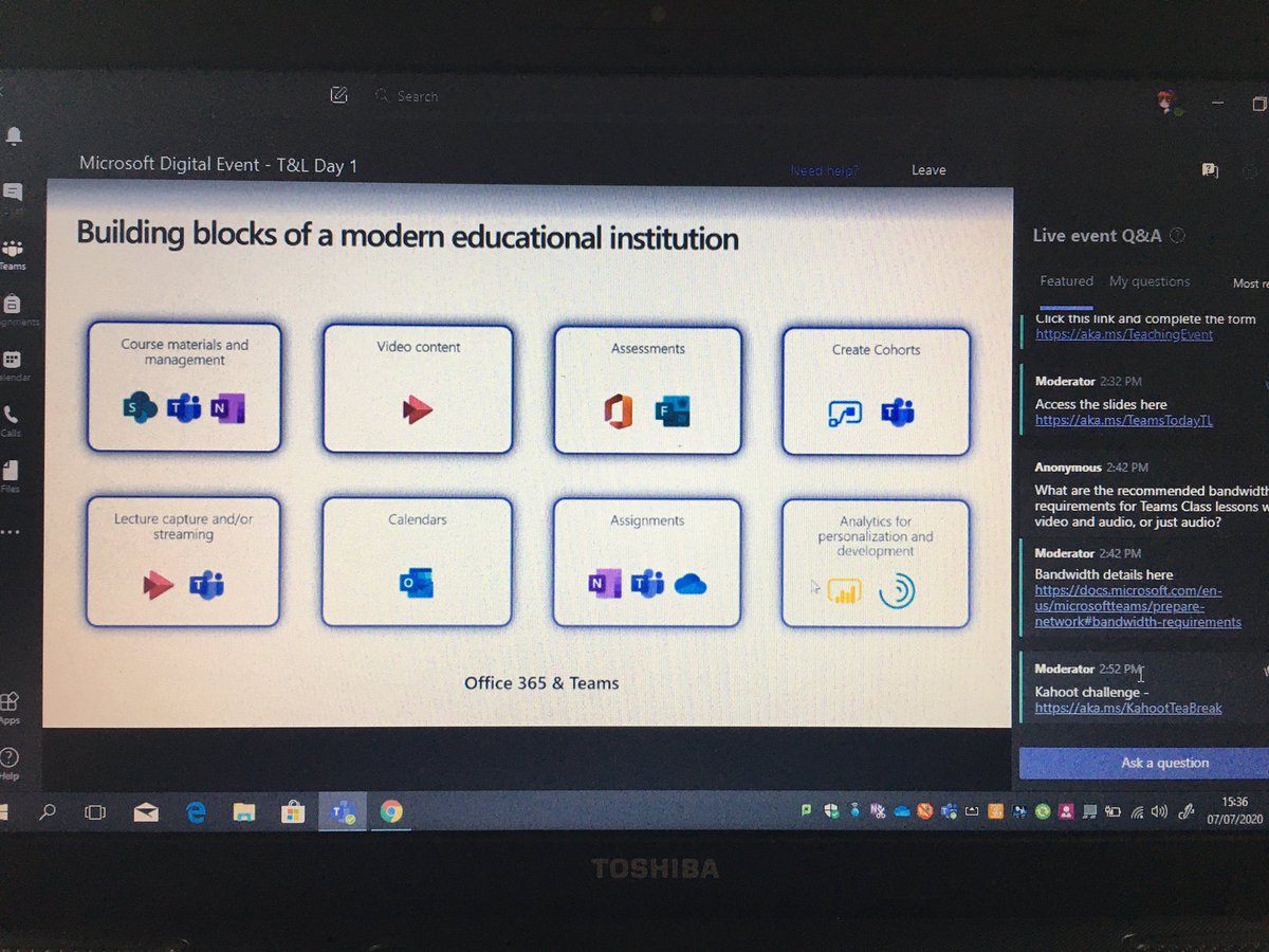 STEAMedUK's tweet image. Loving the #MicrosoftDigitalEvent hosted by @DominicWillit @MicrosoftEDU 👩🏻‍💻 Lots of great training on the use of @MicrosoftTeams for synchronous teaching, combining with an LMS, bookings... and its only day 1! Definitely need to find out more about #SCORM 🤓
