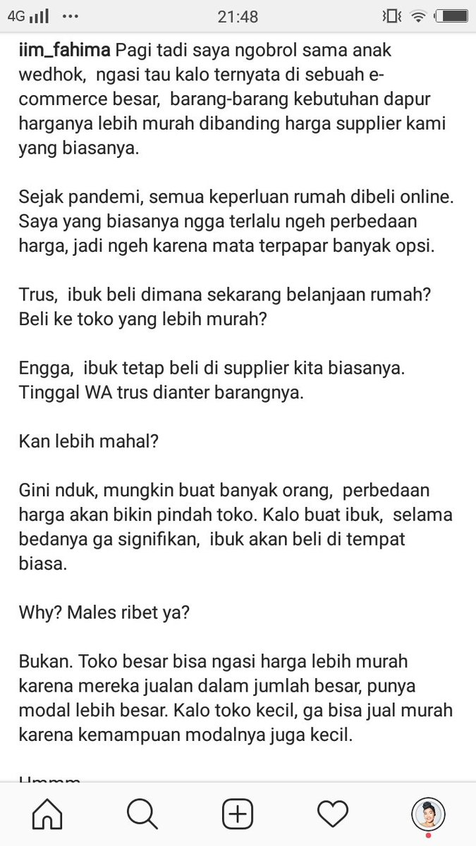 iimfahima's tweet photo. Jangan nawar kalo lagi belanja di pedagang kecil, mereka cuma butuh sedikit laba buat menyambung hidupnya.

Kalau teman baru buka bisnis atau punya bisnis kecil-kecilan,  jangan pernah minta "harga teman". Temen yang bener justru beliin dagangannya trus promosiin gratis https://t.co/G4FRbRFgUq