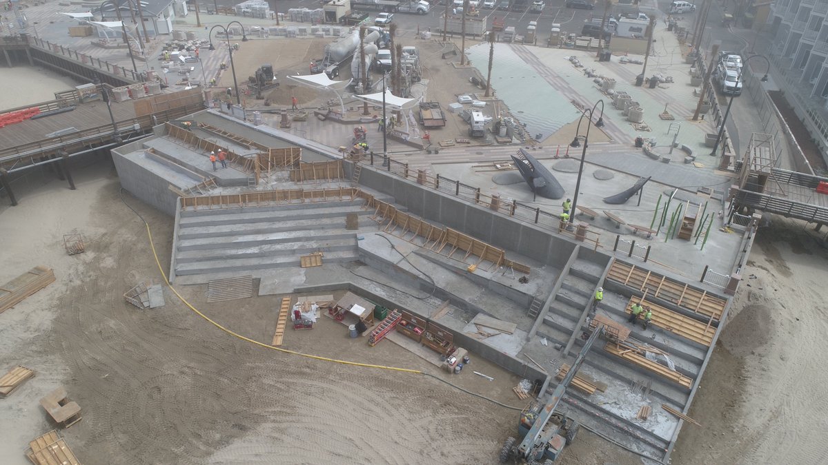cncacement's tweet photo. Check out the new plaza next to the @PismoBeachPier!  The combination of #LCC, conventional #concrete, and #interlockingpavers ensures a long life even in this often harsh coastal climate. https://t.co/3VcJ4Uc9Eb