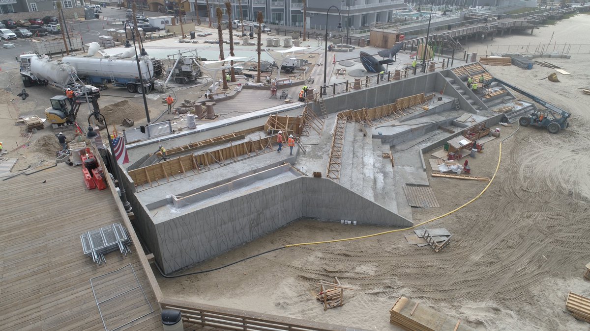 cncacement's tweet photo. Check out the new plaza next to the @PismoBeachPier!  The combination of #LCC, conventional #concrete, and #interlockingpavers ensures a long life even in this often harsh coastal climate. https://t.co/3VcJ4Uc9Eb