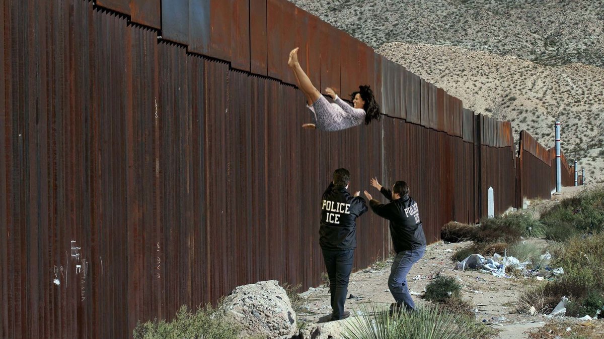 TheOnion's tweet photo. ICE Agents Hurl Pregnant Immigrant Over Mexican Border To Prevent Birth On U.S. Soil https://t.co/lv5lqhJ4oL https://t.co/6jyL6uk0wz
