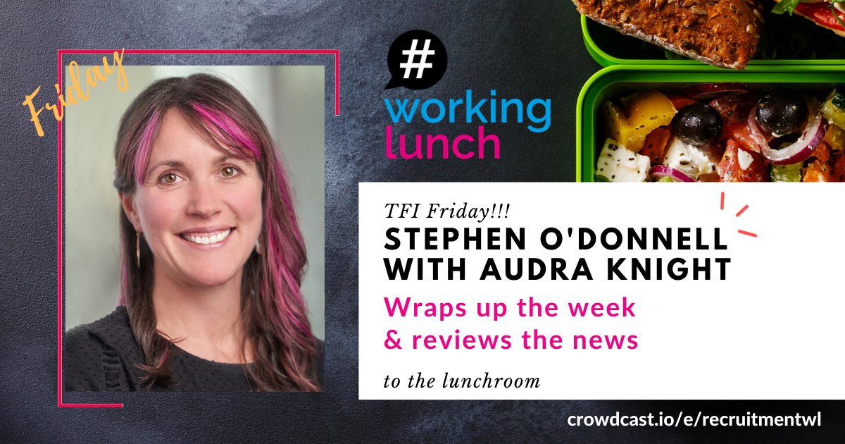 Oh YES!!! #TFI and what a way to celebrate Friday lunch... Stephen O'Donnell wraps up the week with international rockstar, Audra Knight!
Check them out on #WorkingLunch here, from 1pm bst: bit.ly/2ZCgjrO