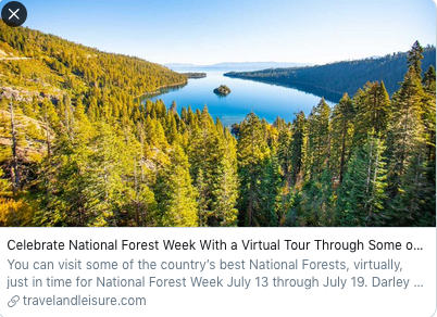 DarleyNewman's tweet photo. Our @NationalForests #VirtualTravel series and Thursday night Watch Party is making headlines with @theandrearomano's @TravelLeisure story https://t.co/wmWPQei5Ve Join us 8pm ET https://t.co/RMLVUOpyo1 #twdnff #recreateresponsibly https://t.co/f5uwqFl5RM