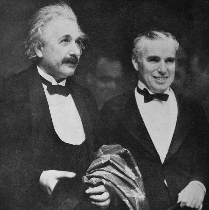 When Albert met Charlie:

Einstein: What I most admire about your art, is your universality. You don’t say a word, yet the world understands you!

Chaplin: True. But your glory is even greater! The whole world admires you, even though they don’t understand a word of what you say.