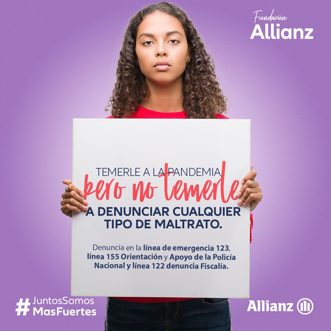 AllianzCol's tweet photo. Desde @AllianzCol nos unimos contra la violencia de género y motivamos las denuncias de este tipo. No seas una víctima más y denuncia  en la en la línea 123, línea 155 Orientación y Apoyo de la @PoliciaColombia y 122 @FiscaliaCol. No paremos para que la vida siga #NiUnaMenos https://t.co/125PcDMVeB