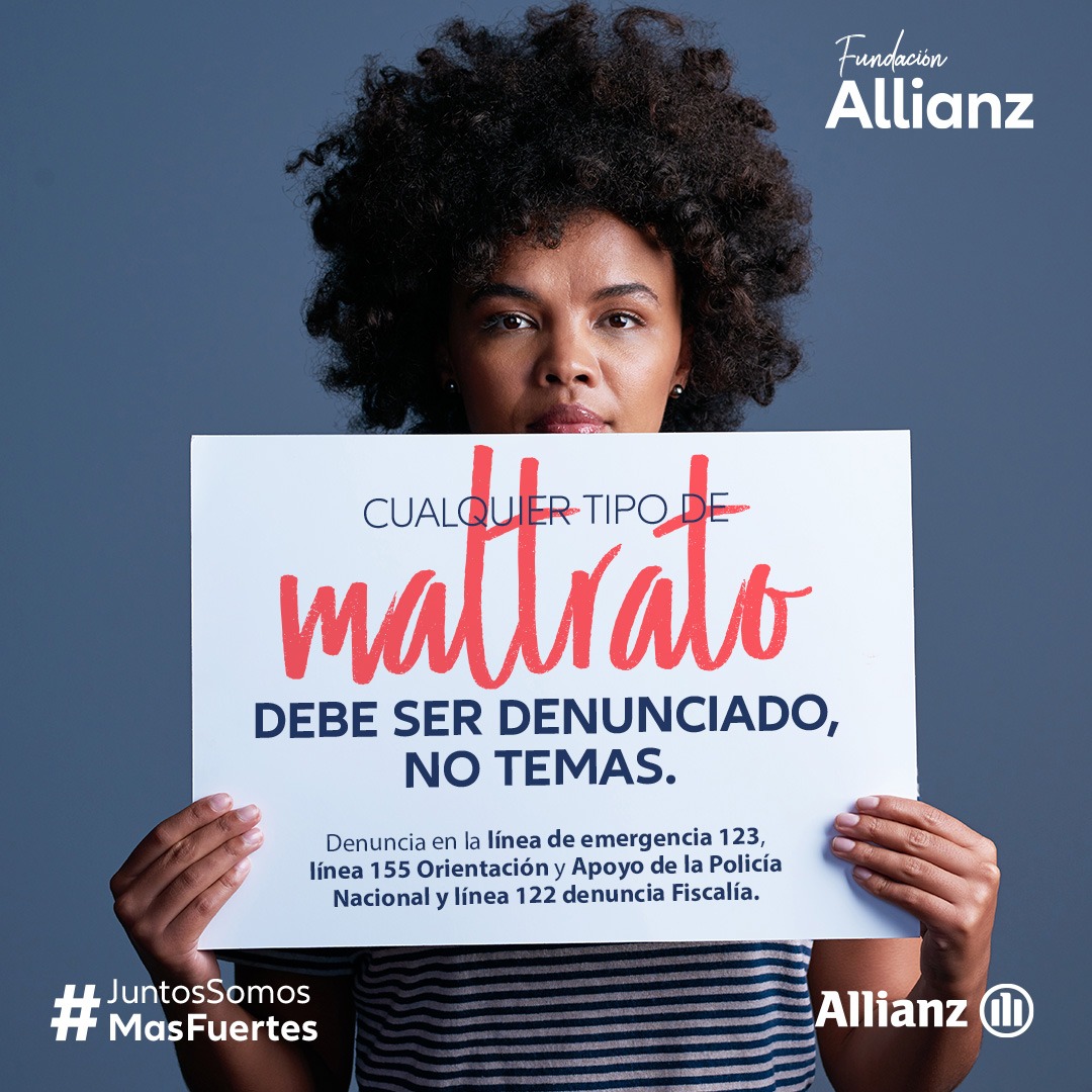 AllianzCol's tweet photo. Desde @AllianzCol nos unimos contra la violencia de género y motivamos las denuncias de este tipo. No seas una víctima más y denuncia  en la en la línea 123, línea 155 Orientación y Apoyo de la @PoliciaColombia y 122 @FiscaliaCol. No paremos para que la vida siga #NiUnaMenos https://t.co/125PcDMVeB