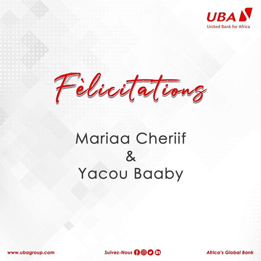 UBA_Mali's tweet photo. On est de bonne humeur aujourd’hui !
@MariaaCheriif & @YacoubaBaby tenez 50,000 FCFA chacun CADEAU 😍
Merciii pour vos comments, likes, shares, retweets, votre bonne humeur et votre joie de vivre ! We truly value you 🙌🏼
#CustomerAppreciation #WeLoveYou #ThankYou #UBACares https://t.co/HXpbPAcyuc