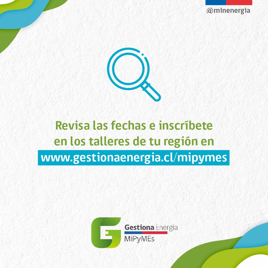EnergiaOhiggins's tweet photo. ⚡️#OHiggins - 📢Atención mipymes de nuestra región: Te invitamos a participar en el Taller del Programa Gestiona Energía que se realizará el próximo 15 de julio para implementar Eficiencia Energética y Energías Renovables. Inscripciones en 👇🌎♻️💡☀️🌪⚡️https://t.co/Ftvj3trzi6 https://t.co/Nu5sYcCm5r