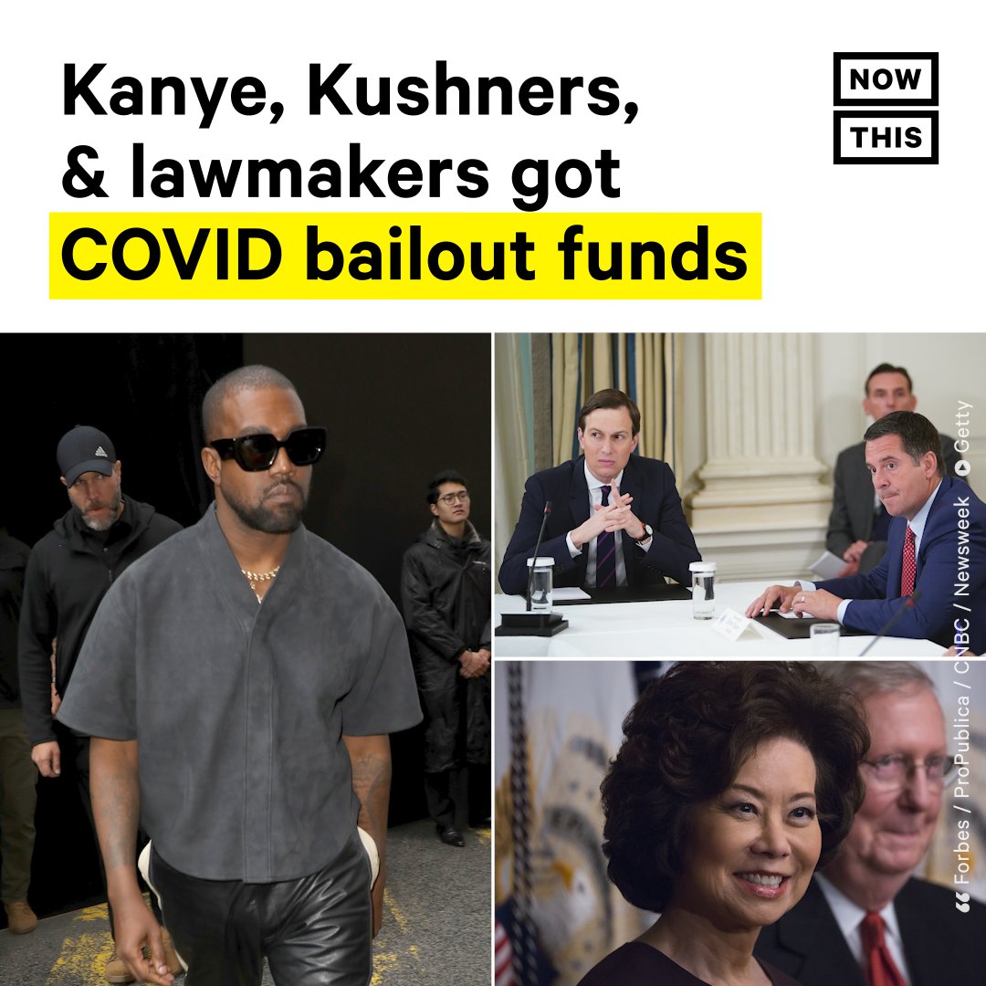 nowthisimpact's tweet photo. Yeezy, Kanye West’s fashion line, received between $2 million and $5 million through the Paycheck Protection Program, claiming that it helped save his company’s 106 jobs. https://t.co/IcGZrAmW1w