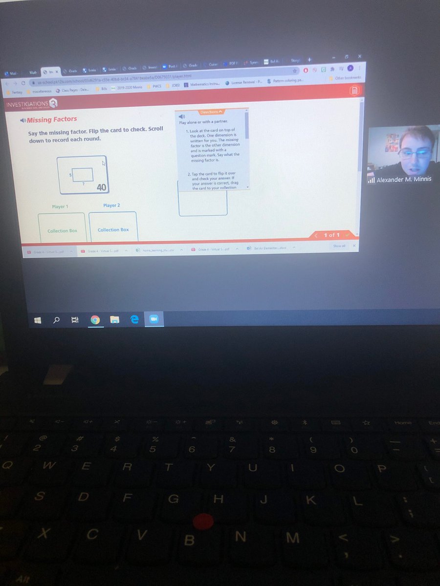 BrittneyDobson2's tweet photo. Sat in and watched an awesome math lesson by Mr. Minnis making wholes and using Canvas to get to their math game for today on factors. #VirtualBelAirSummer2020 https://t.co/sy4V7NpeRP
