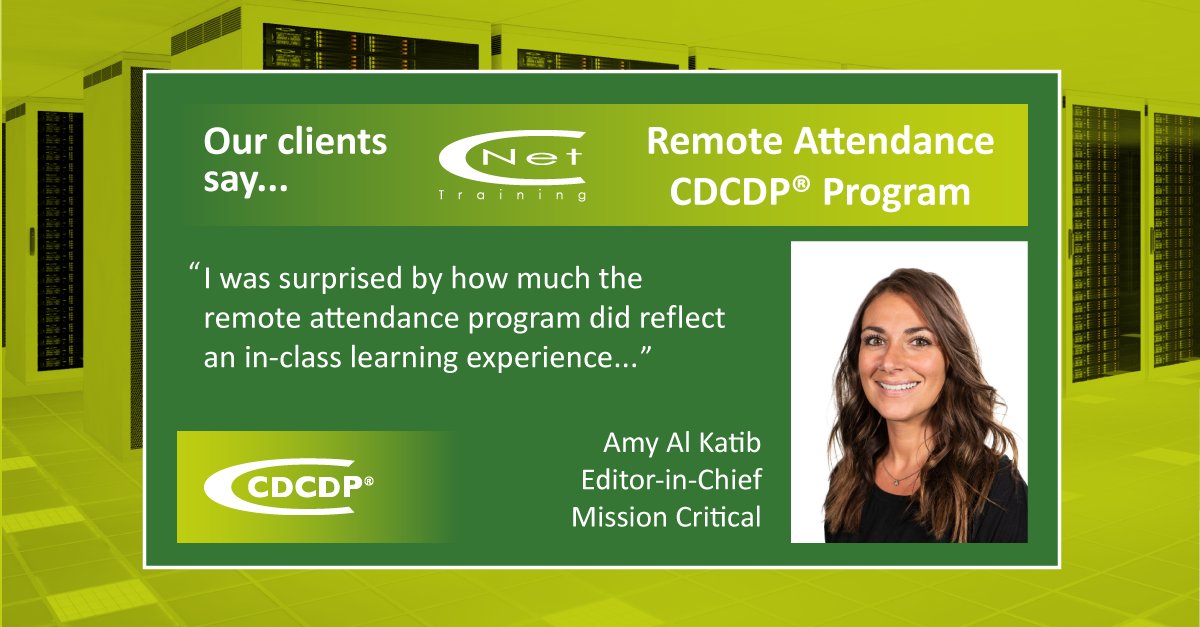 CNettraining's tweet image. Amy Al-Katib, Editor-In-Chief at @MCritical Magazine recently attended @CNettraining’s Certified Data Centre Design Professional (CDCDP®) program via live instructor-led Remote Attendance…

Read in full here - bit.ly/38Aru8h

#customerfeedback #testimonial #cdcdp