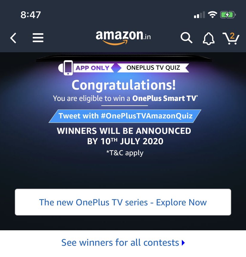 poojapujari9's tweet photo. #OnePlusTVAmazonQuiz fingers crossed https://t.co/HCX1sk7xsJ