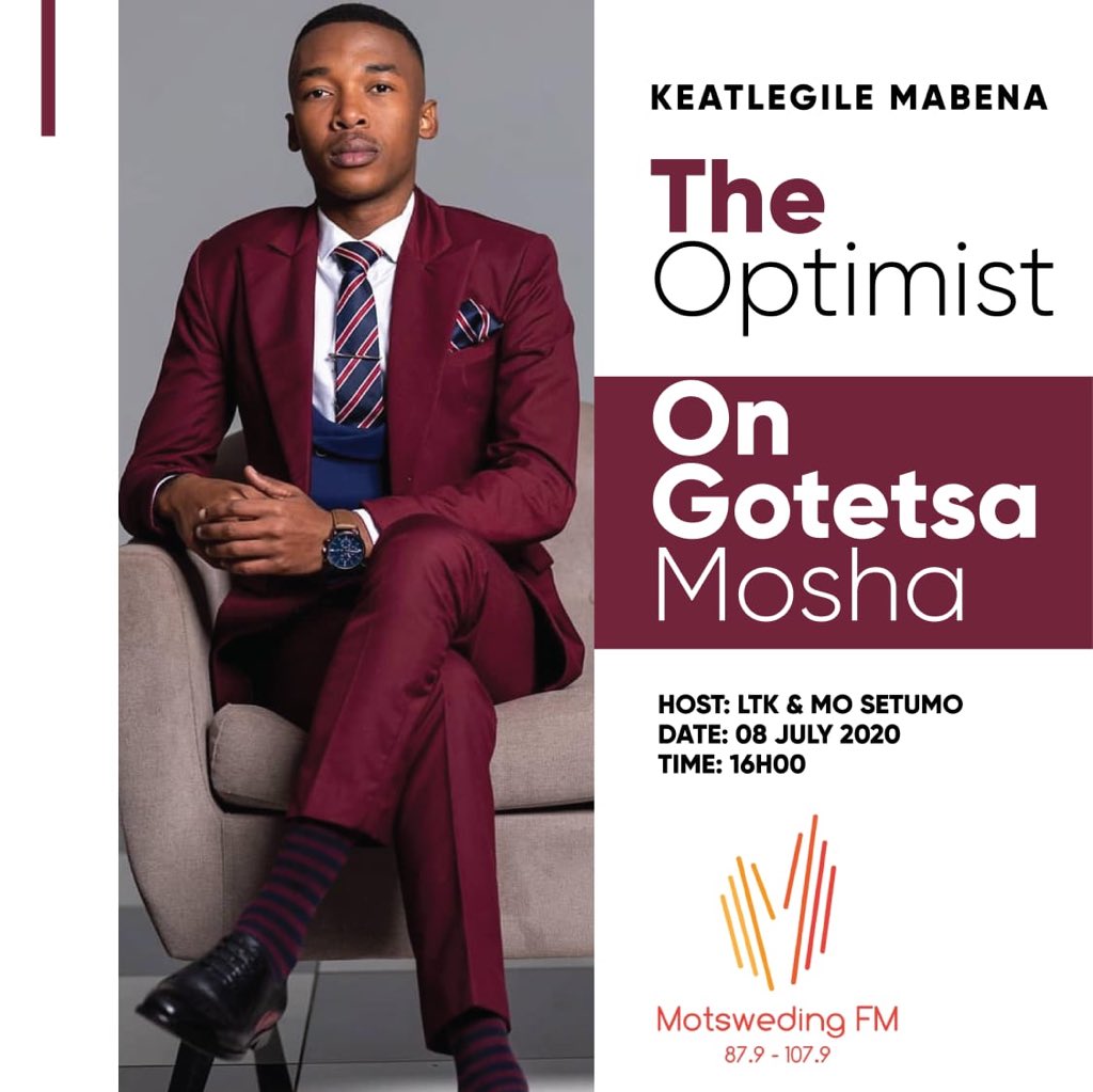 Kea_mabena's tweet photo. PLEASE TUNE 📻 IN TOMORROW, to hear about my bitter-sweet journey of life
#GotetsaMosha
#08July2020
#LTK
#MoSetumo
#TheOptimist https://t.co/McyNKD73vk
