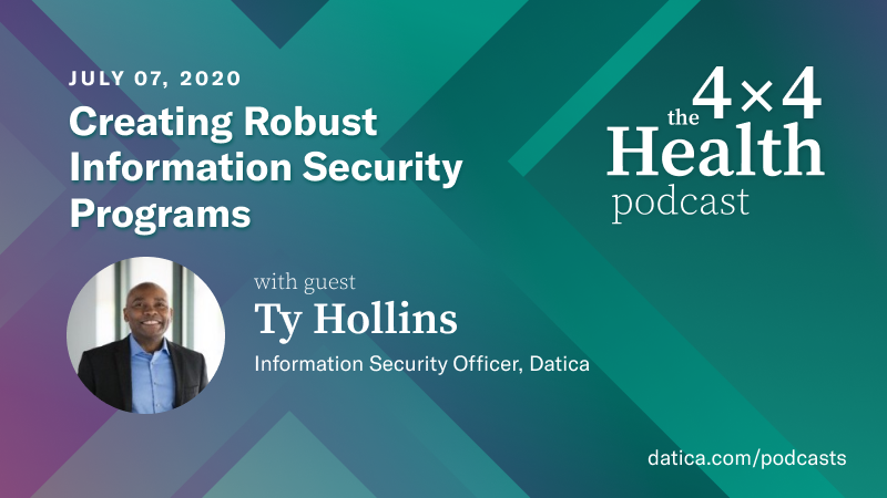 Datica_Inc's tweet photo. Join @DaveLevinMD as he chats with Information Security Officer, Ty Hollins. Ty delves into the world of information security with a look at how the tools, practices, and culture can combine to fuel robust information security programs that drive succes... https://t.co/eng0f55qd5 https://t.co/BVQcJUS8GW