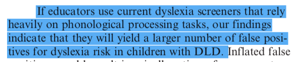 Alonzo et al. (2019) found that some children with  #DevLangDis and early poor phonological processing go on to have good word reading. Letter identification can help identify those with greater risk for dyslexia.