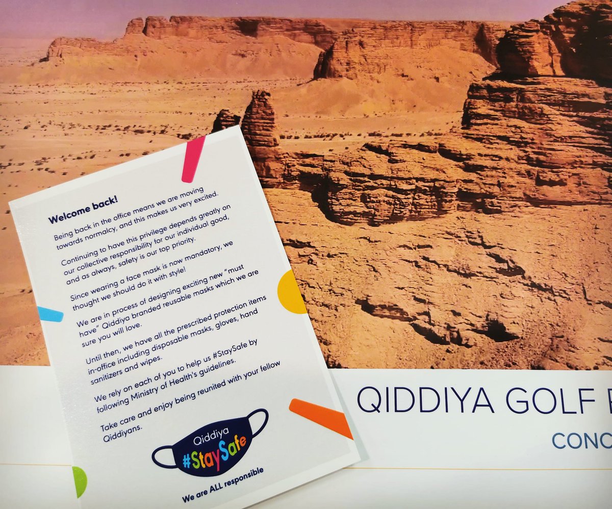 Back in the office after 3+ months of remote working from home. #Qiddiya has been pure class from day one so it comes as no surprise they've continued that trend as we restart 😁 #Vision2030🇸🇦 #letsdothis✊