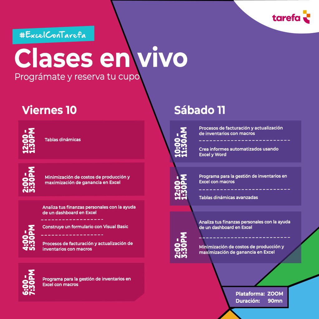 Listos para pasar a otro nivel con nuestras clases en vivo en Excel 🔥 , separa tu cupo aquí 👉🏻 bit.ly/36z6JJn