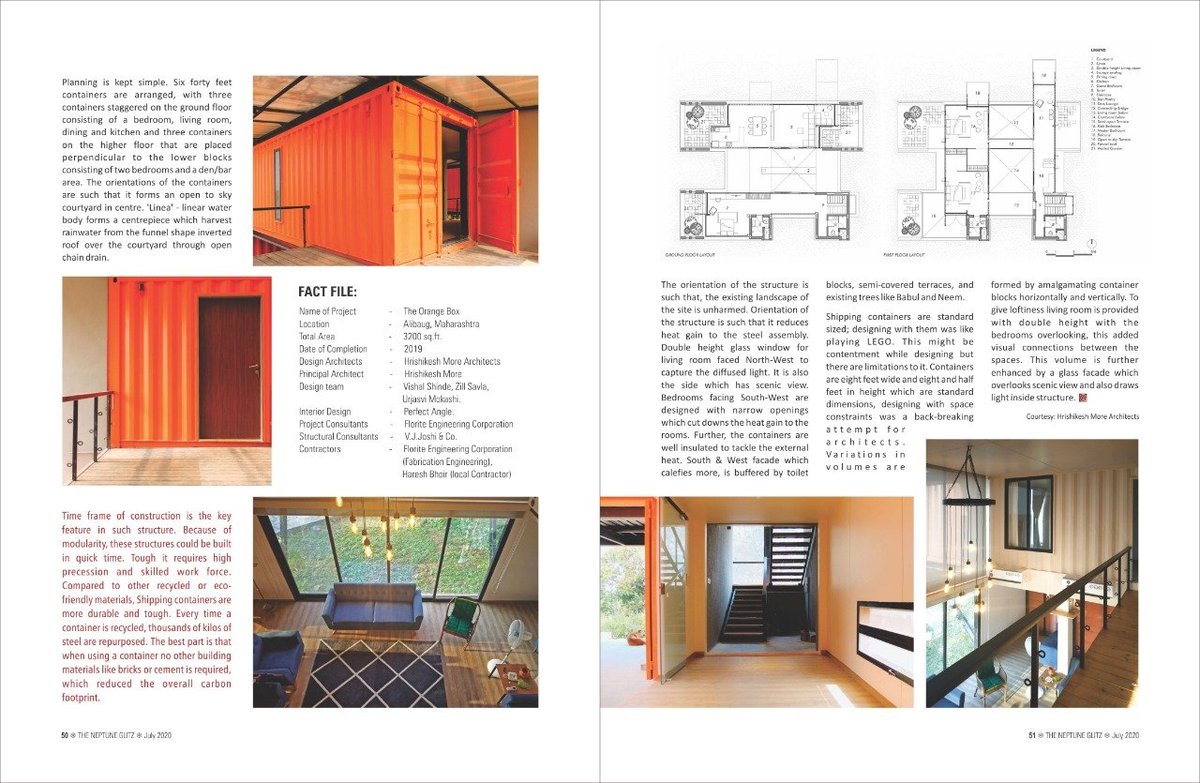 HM_Architects's tweet photo. The Orange box is published in 'The Neptune Glitz' magazine - July 2020 edition

@GLITZ_ODISHA 
#theorangeboxproject 
#containerhouse 
#architecture #sustainability https://t.co/CVPApWI0Tg